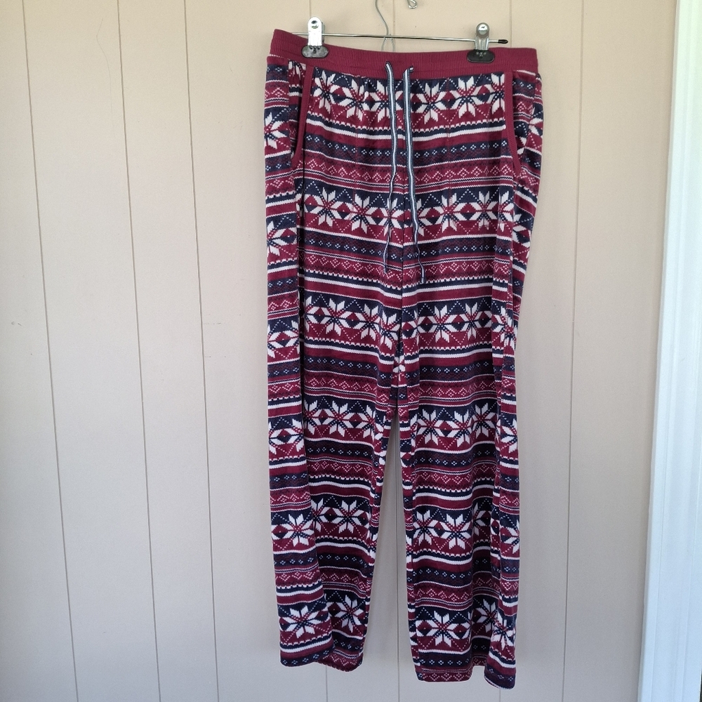 Nautica Nordic Print Fleece Lounge Pajama Pants Size Small